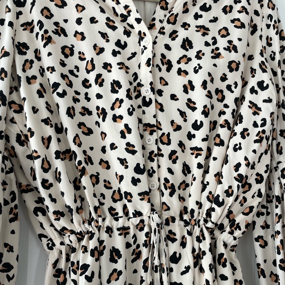Vici Leopard Smocked Long Sleeve Mini Dress - Picture 8 of 8